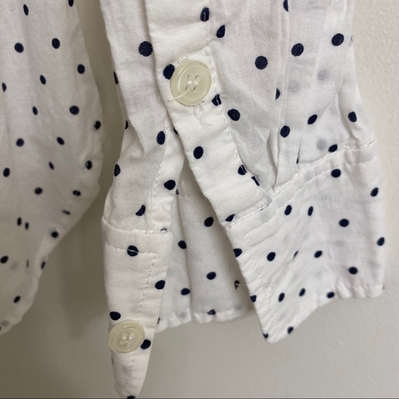 Polka Dot J. Crew Half Button Down 🖤🤍 - Picture 5 of 6